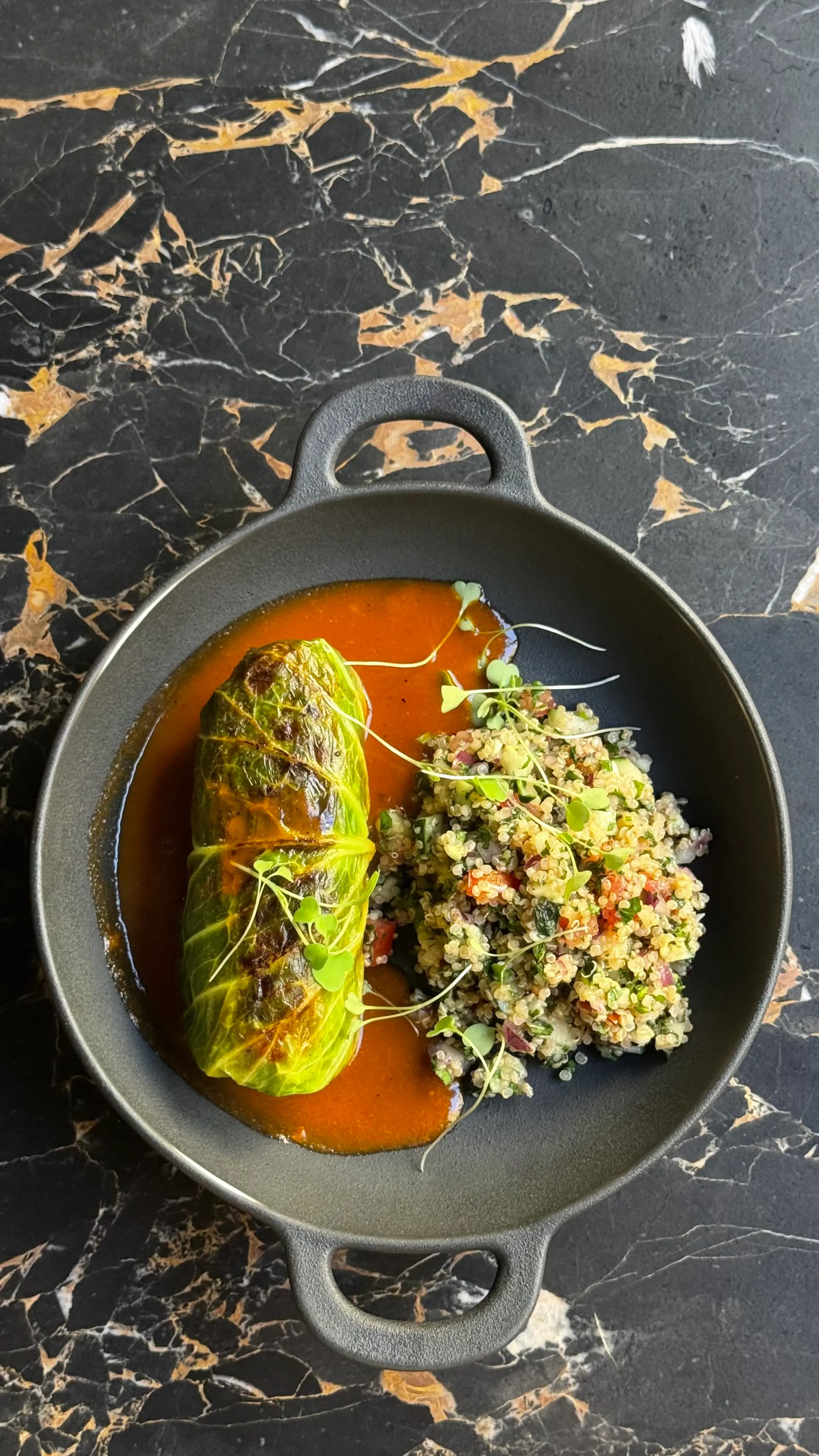 Exemplo da nova carta 100% vegetal e sazonal do restaurante no Chiado