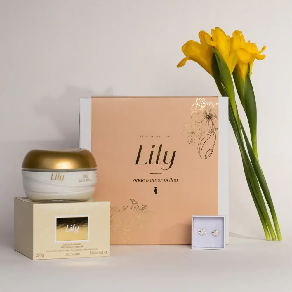 Coffret Lily Swarovski Acetinado Edição Limitada o boticario brincos