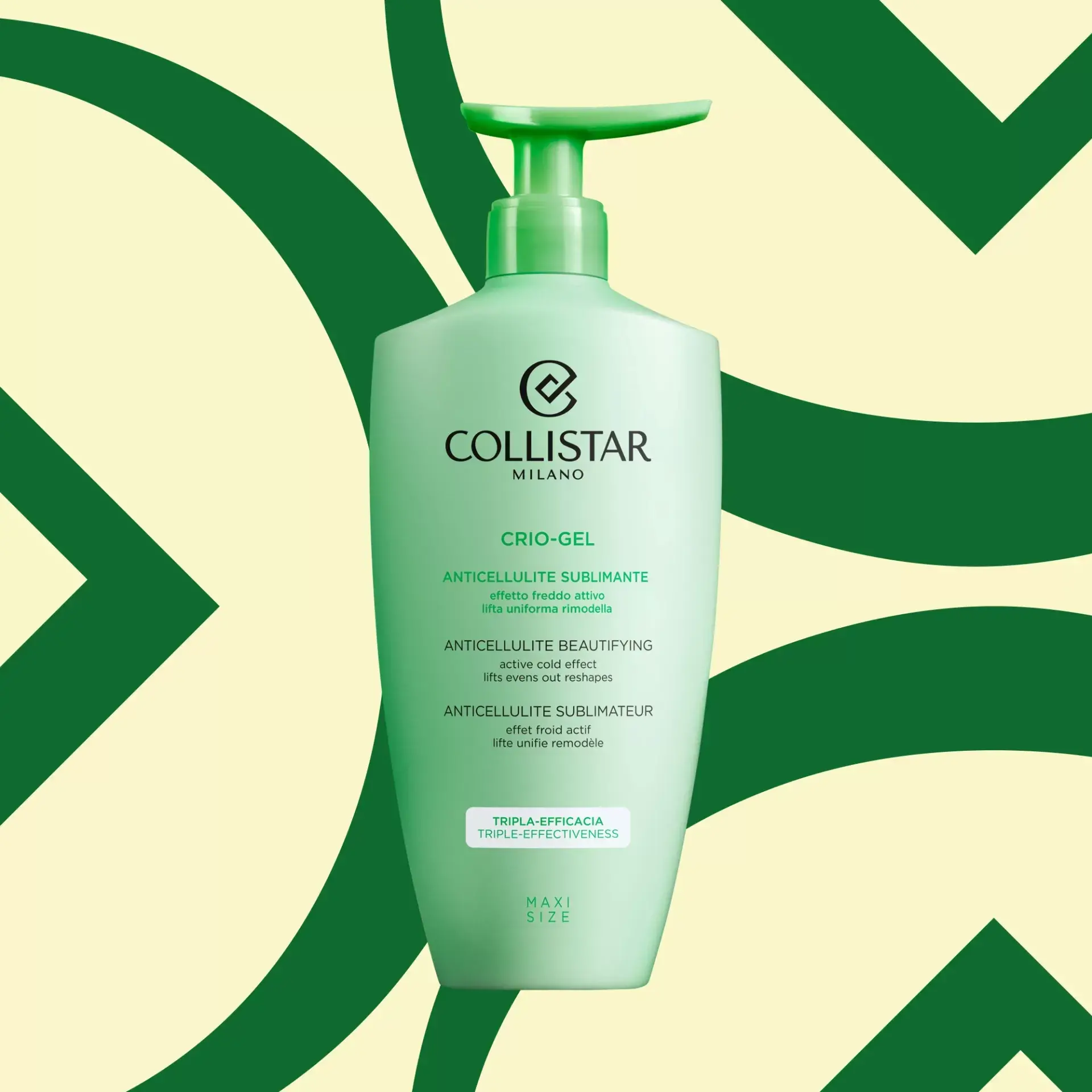 Collistar Maxi Size Anticellulite Cryo-Gel: Gel anticelulítico com efeito criogénico que ajuda a tonificar e a melhorar a aparência da pele.
