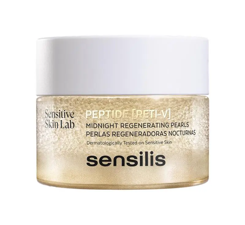 Sensilis Peptide RETI V, cuidado regenerador de noite com pérolas e bakuchiol, frasco de 50 ml