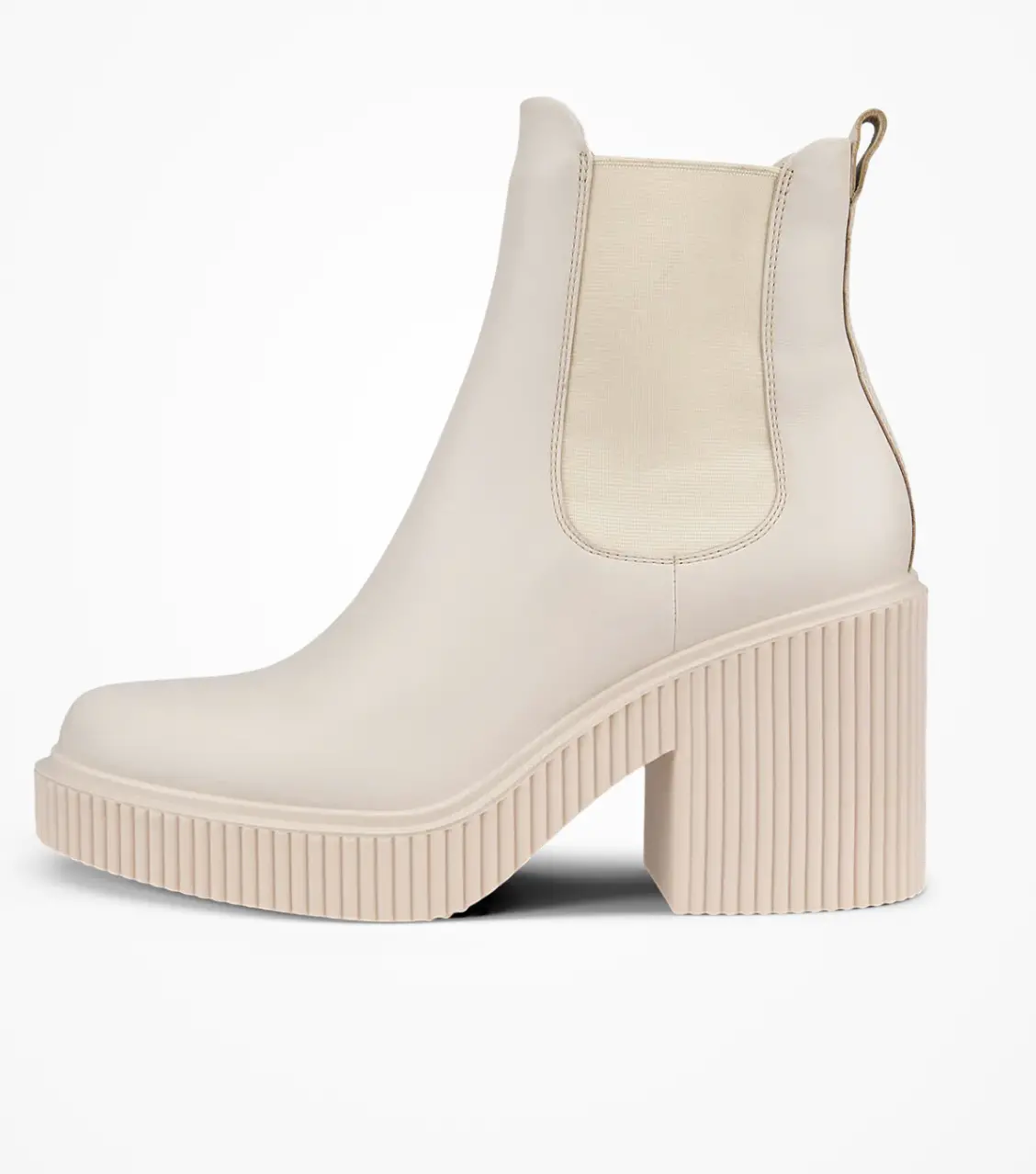 ECCO Fluted Heel botas brancas salto compensado
