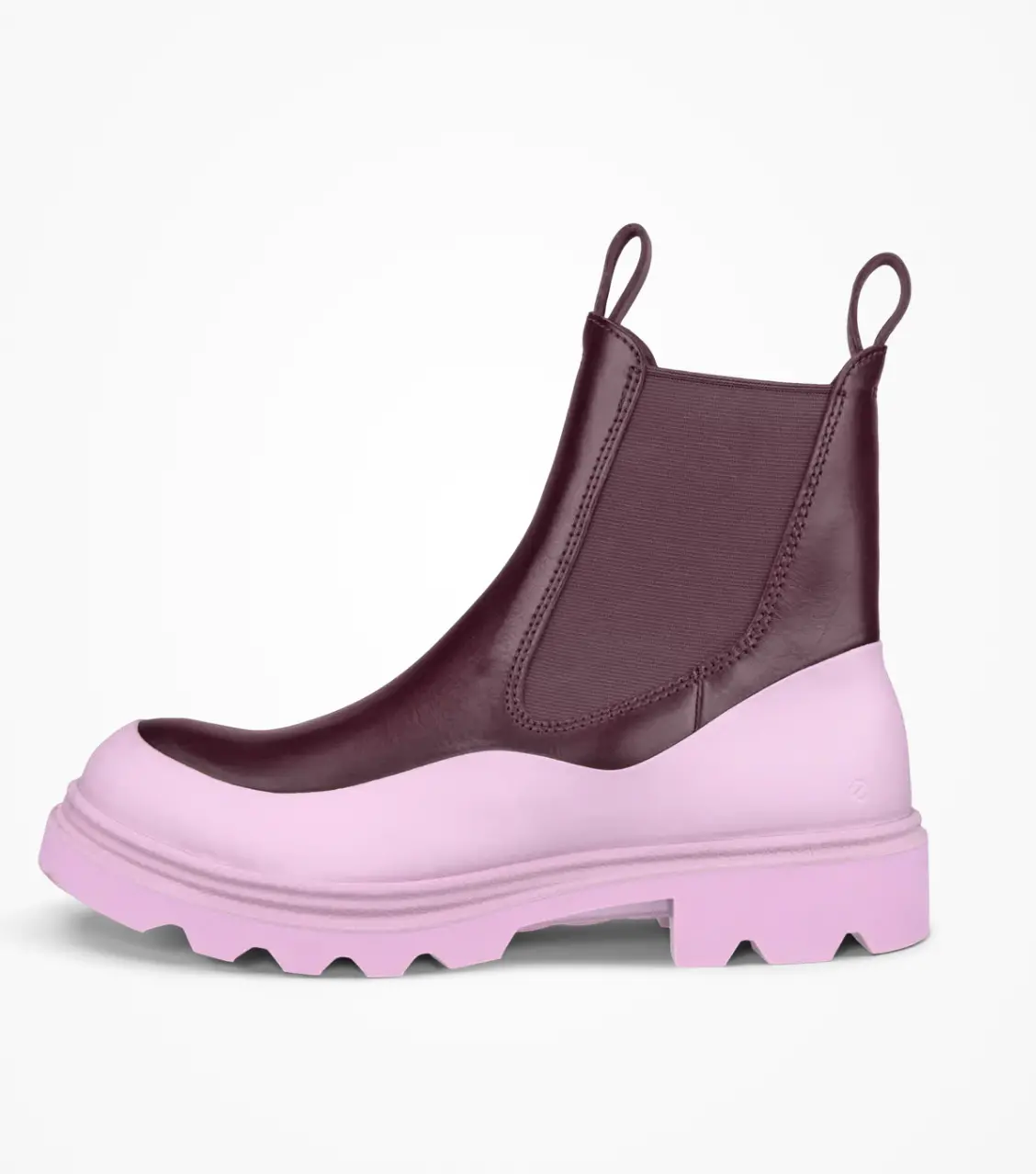 ECCO Grainer botas rasas cor de rosa e encarnadas beringela