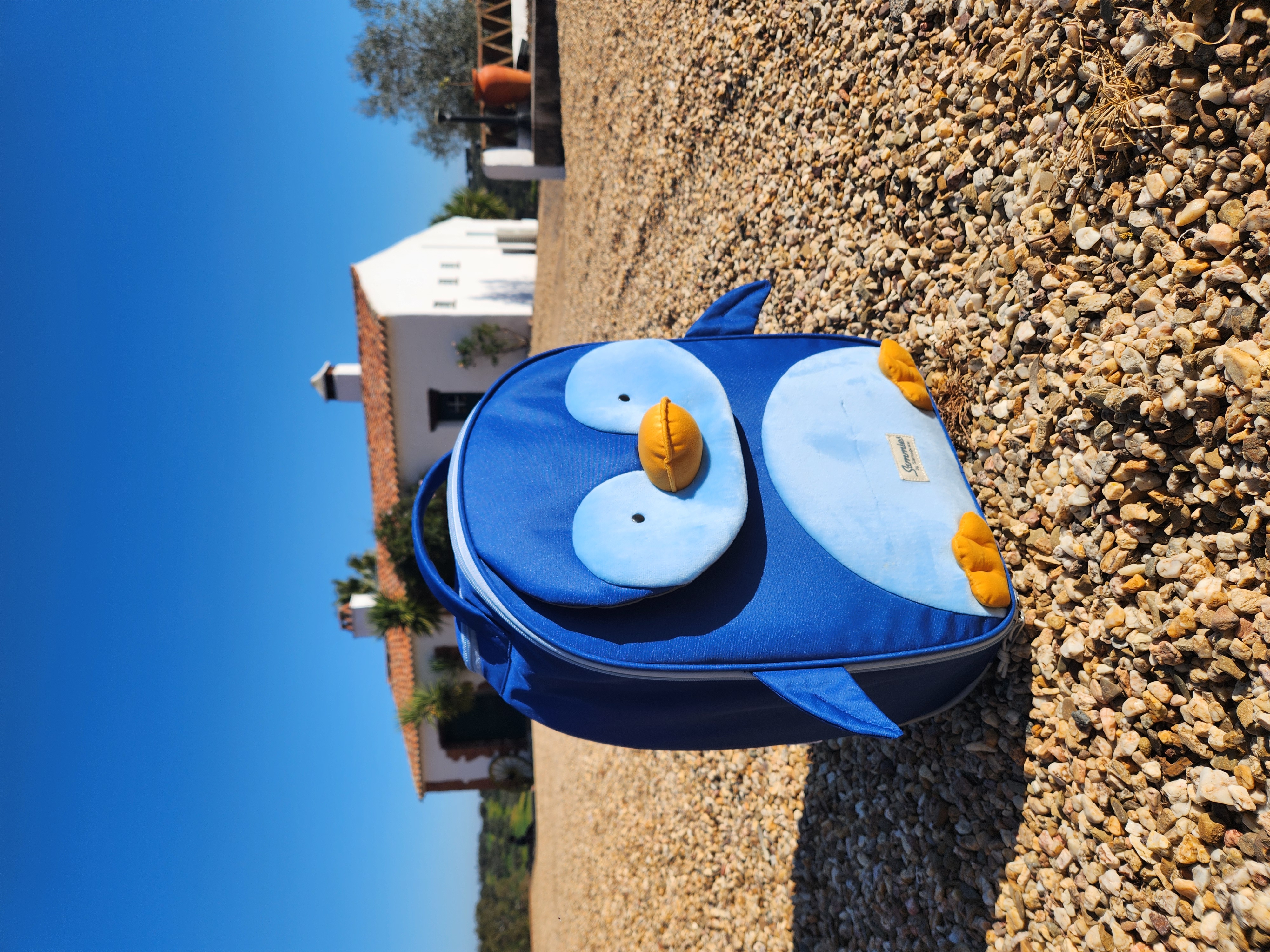 mala de cabine Happy Sammies Eco pinguim peter