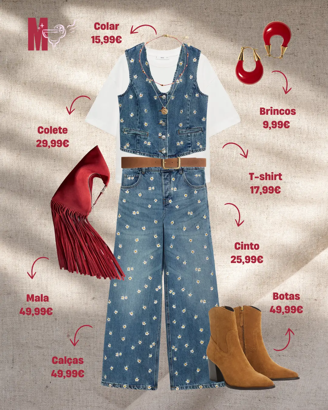 Montagem de looks boho que exalam autenticidade e liberdade, com uma mistura harmoniosa de estilos e cores