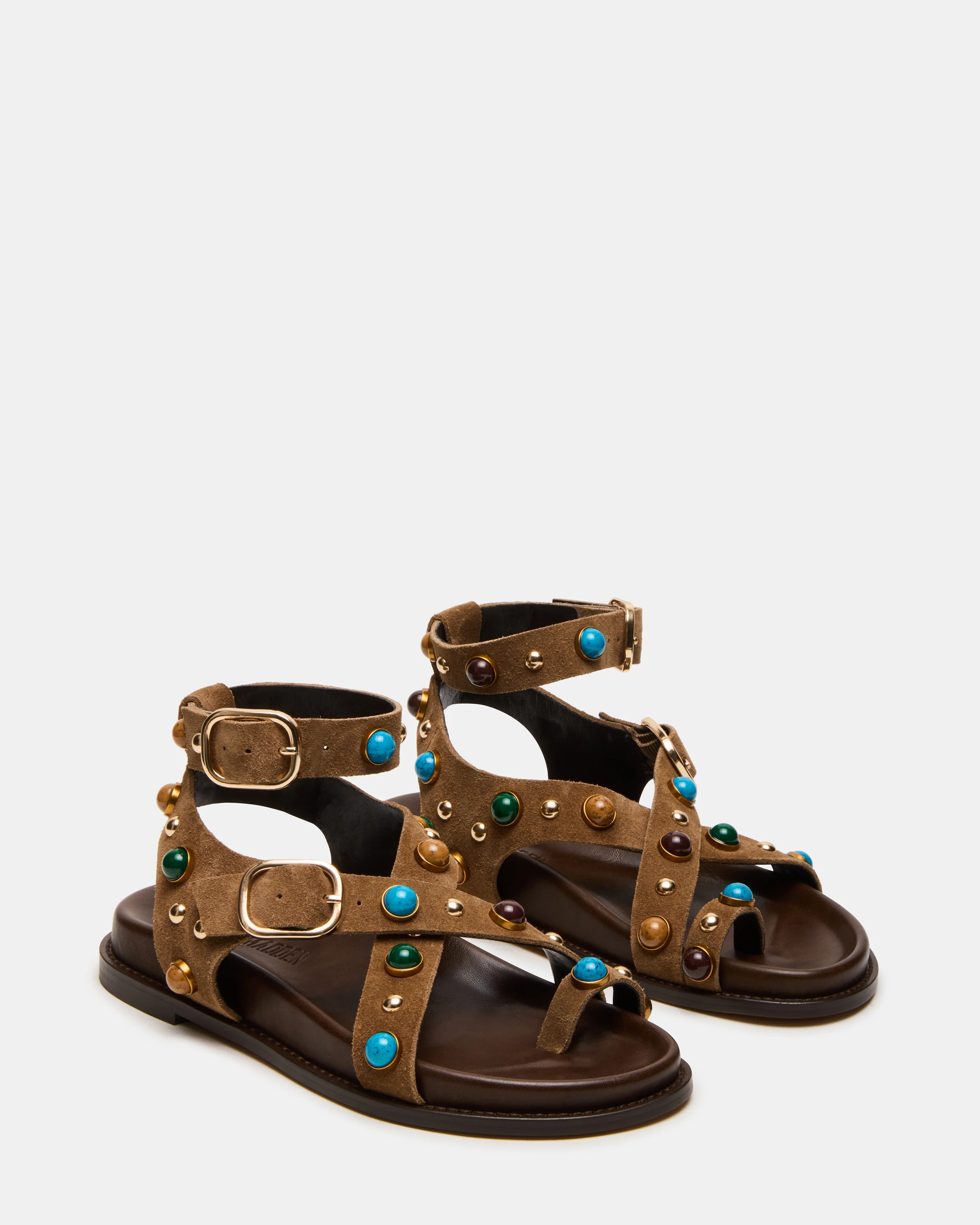 linear steve madden sandalias rasas missangas